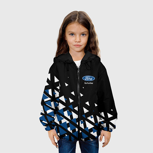 Детская куртка Ford треугольники / 3D-Черный – фото 3