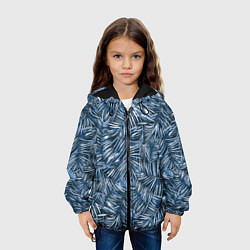 Куртка с капюшоном детская Тропические листья пальмы, цвет: 3D-черный — фото 2