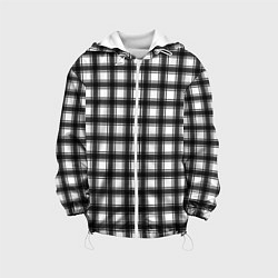 Куртка с капюшоном детская Black and white trendy checkered pattern, цвет: 3D-белый