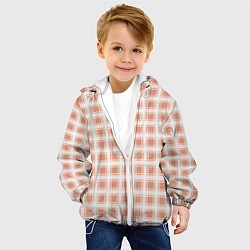 Куртка с капюшоном детская Light beige plaid fashionable checkered pattern, цвет: 3D-белый — фото 2