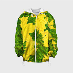 Куртка с капюшоном детская Осенние кленовые листья, цвет: 3D-белый