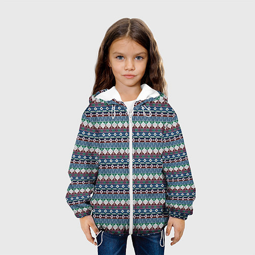 Детская куртка Мексиканский этнический многоцветный / 3D-Белый – фото 3