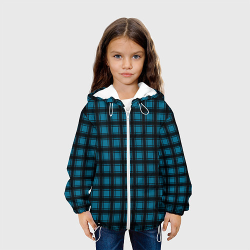 Детская куртка Black and blue plaid / 3D-Белый – фото 3