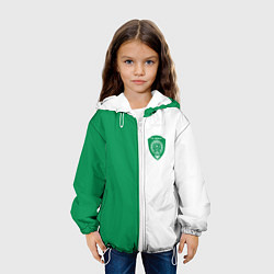 Куртка с капюшоном детская ФК Ахмат бело-зеленая форма, цвет: 3D-белый — фото 2