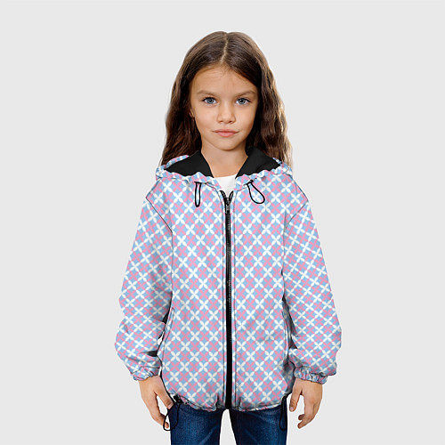 Детская куртка Светлые голубые узоры / 3D-Черный – фото 3