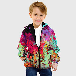 Куртка с капюшоном детская Летний красочный паттерн - импрессия, цвет: 3D-черный — фото 2