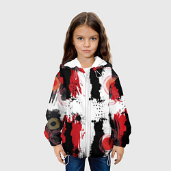Куртка с капюшоном детская Живописная Абстракция, цвет: 3D-белый — фото 2