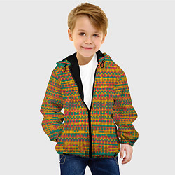 Куртка с капюшоном детская Квадратный хаос, цвет: 3D-черный — фото 2