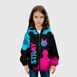 Куртка с капюшоном детская Stray: Neon Gradient, цвет: 3D-черный — фото 2