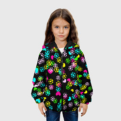 Куртка с капюшоном детская Весна в сердцах на черном фоне, цвет: 3D-черный — фото 2