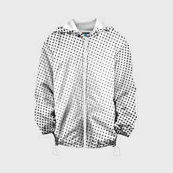 Куртка с капюшоном детская Газетные точки - текстура, цвет: 3D-белый