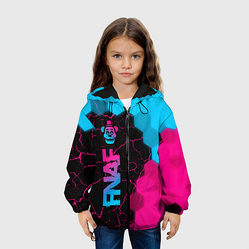Детская куртка FNAF - neon gradient: по-вертикали / 3D-Черный – фото 3