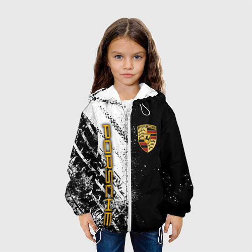 Детская куртка PORCHE - ЧЕРНО БЕЛЫЙ / 3D-Белый – фото 3