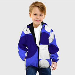 Куртка с капюшоном детская Абстрактный набор геометрических фигур - Синий фон, цвет: 3D-черный — фото 2
