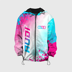 Детская куртка Audi neon gradient style: символ и надпись вертика