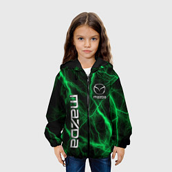 Куртка с капюшоном детская Mazda зеленые молнии, цвет: 3D-черный — фото 2
