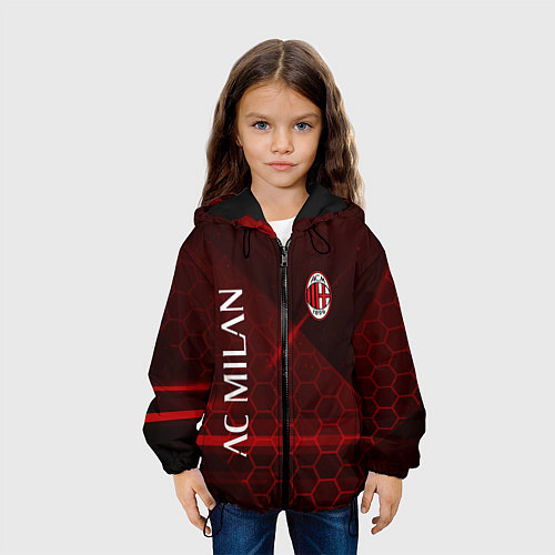 Детская куртка Ac milan Соты / 3D-Черный – фото 3