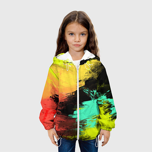 Детская куртка Яркий красочный гранж / 3D-Белый – фото 3