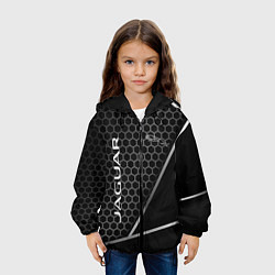 Куртка с капюшоном детская Jagur абстракция соты, цвет: 3D-черный — фото 2