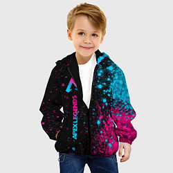 Куртка с капюшоном детская Apex Legends - neon gradient: по-вертикали, цвет: 3D-черный — фото 2