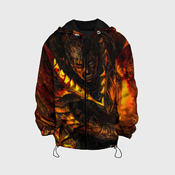Куртка с капюшоном детская Берсерк Гатс В Огне, цвет: 3D-черный
