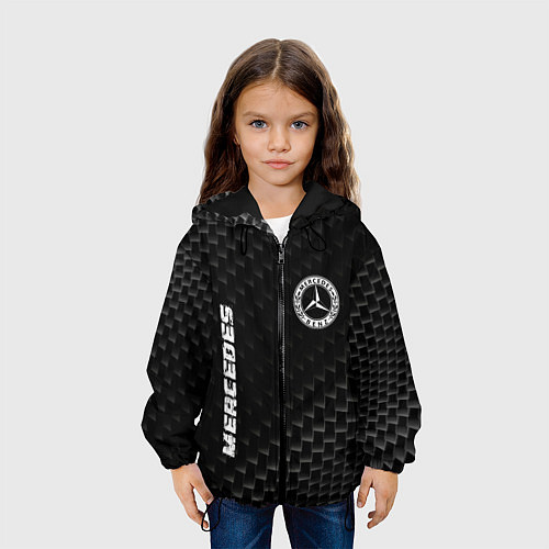 Детская куртка Mercedes карбоновый фон / 3D-Черный – фото 3