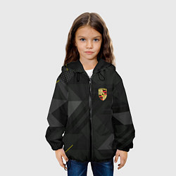 Куртка с капюшоном детская Porsche - logo, цвет: 3D-черный — фото 2