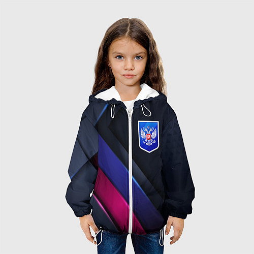 Детская куртка Dark Герб России / 3D-Белый – фото 3