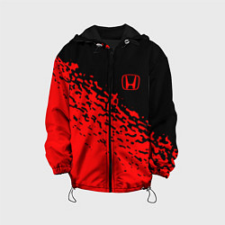 Куртка с капюшоном детская Honda - красные брызги, цвет: 3D-черный