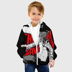 Куртка с капюшоном детская Человек-бензопила: Дэндзи, цвет: 3D-белый — фото 2