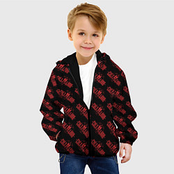 Куртка с капюшоном детская Cult of the lamb pattern, цвет: 3D-черный — фото 2