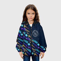 Куртка с капюшоном детская Ajax градиентные мячи, цвет: 3D-черный — фото 2