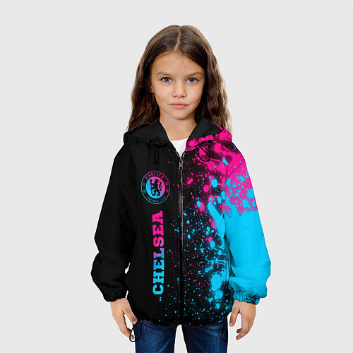 Детская куртка Chelsea - neon gradient: по-вертикали / 3D-Черный – фото 3