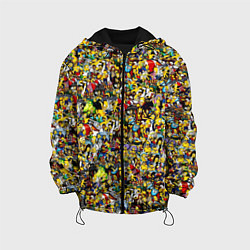 Куртка с капюшоном детская Симпсоны все Герои, цвет: 3D-черный