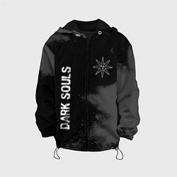 Куртка с капюшоном детская Dark Souls glitch на темном фоне: символ и надпись, цвет: 3D-черный
