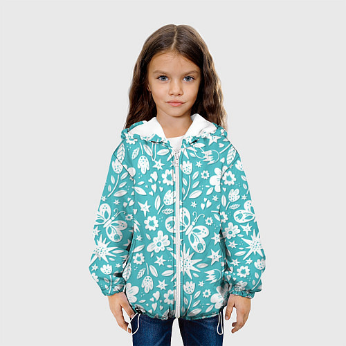 Детская куртка Нежный цветочный паттерн / 3D-Белый – фото 3