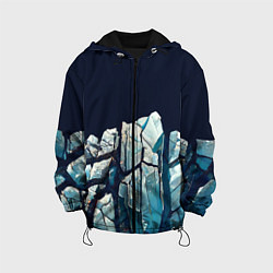 Куртка с капюшоном детская Cracked ice, цвет: 3D-черный