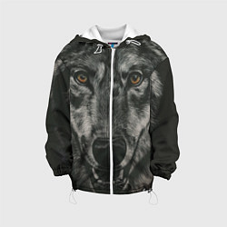 Куртка с капюшоном детская Крупная морда серого волка, цвет: 3D-белый