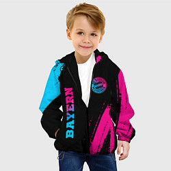 Куртка с капюшоном детская Bayern - neon gradient: надпись, символ, цвет: 3D-черный — фото 2