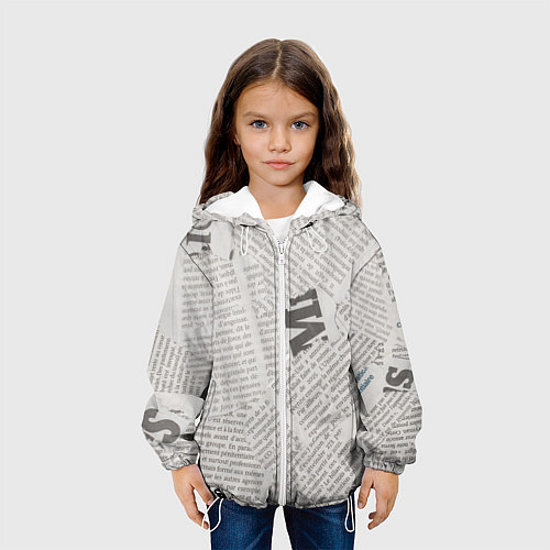 Детская куртка Белая газета / 3D-Белый – фото 3