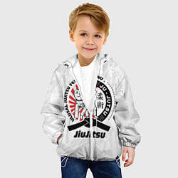 Куртка с капюшоном детская Jiujitsu emblem Джиу-джитсу, цвет: 3D-белый — фото 2