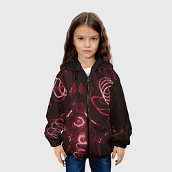 Куртка с капюшоном детская Неоновые тусклые фонари, цвет: 3D-черный — фото 2