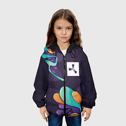 Куртка с капюшоном детская Rust graffity splash, цвет: 3D-черный — фото 2