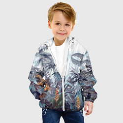 Куртка с капюшоном детская Пышный тропический лес, цвет: 3D-белый — фото 2