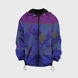 Детская куртка Combined burgundy-blue pattern with patchwork