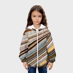Куртка с капюшоном детская Colored wavy lines, цвет: 3D-белый — фото 2