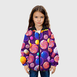 Куртка с капюшоном детская Сладости для радости, цвет: 3D-черный — фото 2