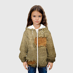 Куртка с капюшоном детская Старая рваная мешковина - авангард, цвет: 3D-белый — фото 2