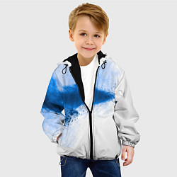Куртка с капюшоном детская Синее в белом, цвет: 3D-черный — фото 2