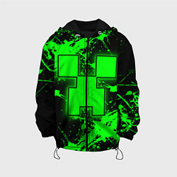 Куртка с капюшоном детская Minecraft neon green, цвет: 3D-черный